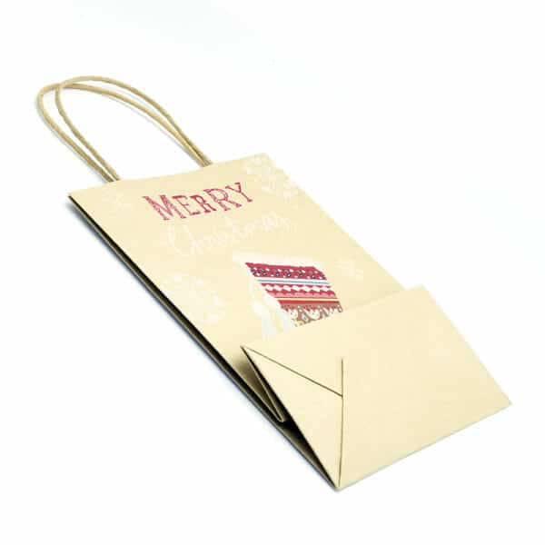 Gift Brown Christmas Paper Bag with Handles - Image 6