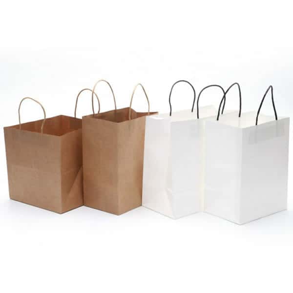 Flat Carrier White Paper Bag - Image 9