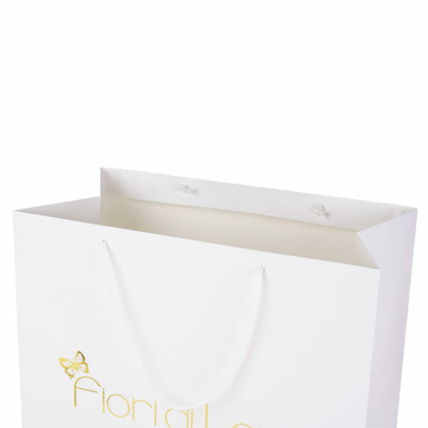 Factory Outlet Sale Luxury Eco-friendly Carrier White Kraft Gift Paper Shopping Bag with Logo - Image 6