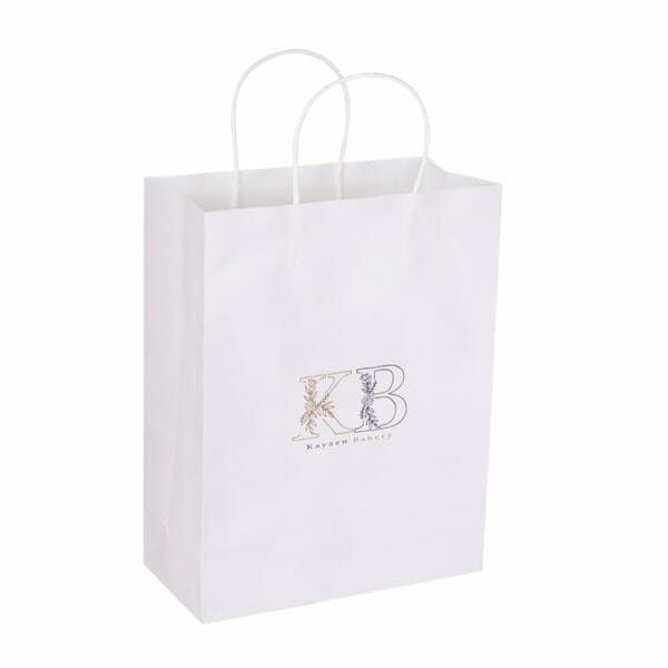 Paper Bag for Food Recyclable Kraft Custom Logo Shopping Paper Bag with Handle - Image 3