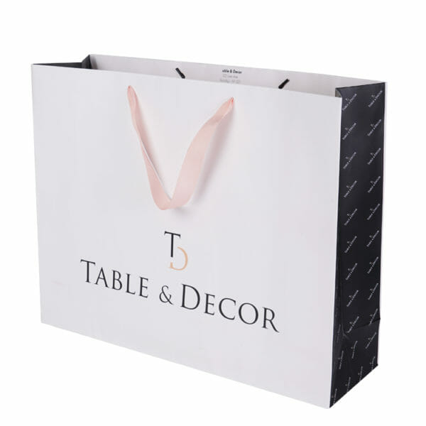 Custom Printed White Cardboard Paper Bag With Logo