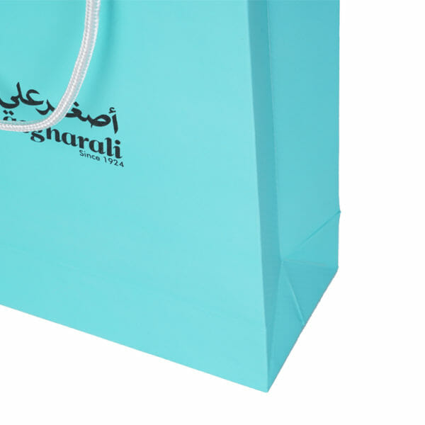 Blue Luxury Shopping Customize Logo Printed Clothing Paper Bag - Image 5