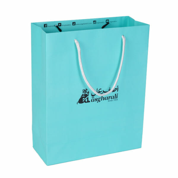 Blue Luxury Shopping Customize Logo Printed Clothing Paper Bag - Image 7