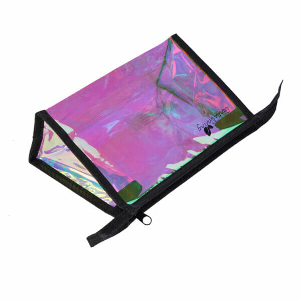 Transparent Zipper Cosmetic Custom Logo Pouch Makeup Holographic PVC Bag - Image 6