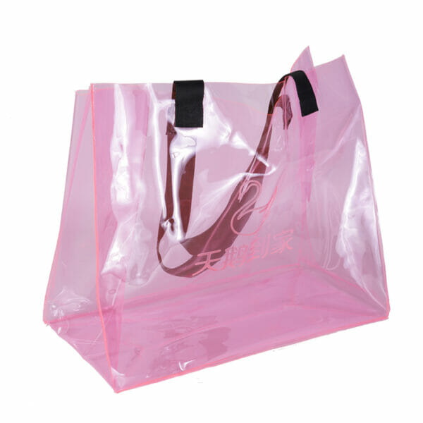 Custom Hot Sale Women Fashion Holographic PVC Transparent Shopping Handbag