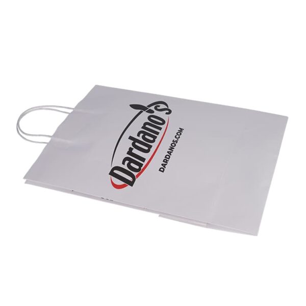 CXJ-P17152 Two Size 150gsm White Kraft Paper Bag with Handle - Image 6