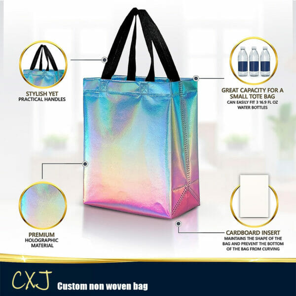 CXJ-N120001 Metallic shining Non Woven Bag - Image 4