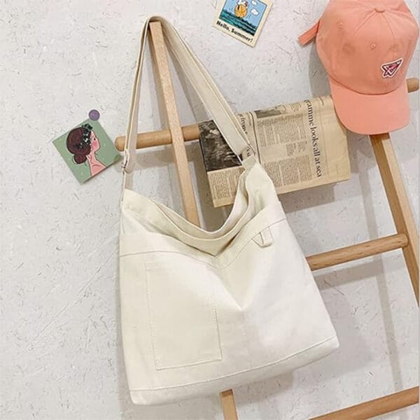 CXJ-F2312003 Custom cotton canvas tote shopping bag - Image 3