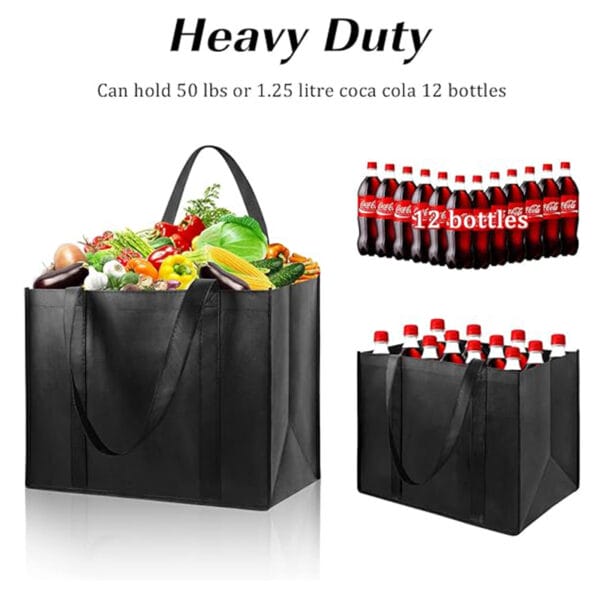 CXJ-N120018 80gsm Black Non Woven Shopping Bag - Image 4