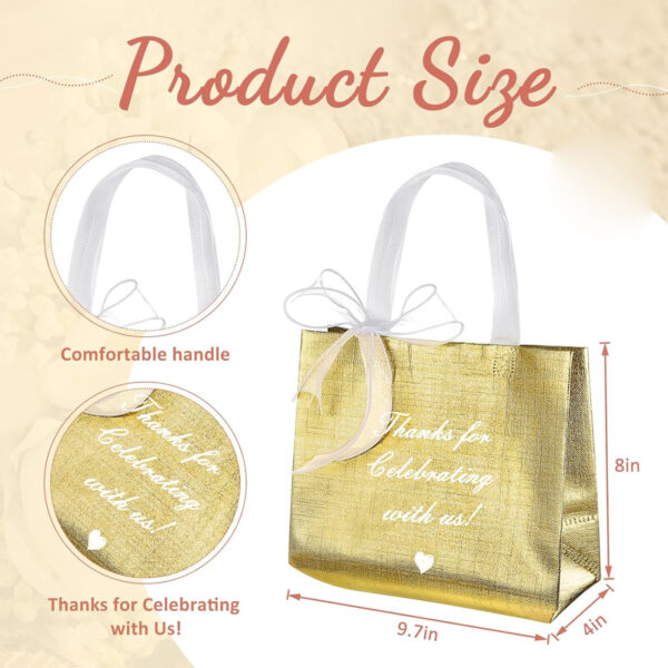 CXJ-N24020 80gsm Customized Metallic Non Woven Shopping Tote Bag - Image 5