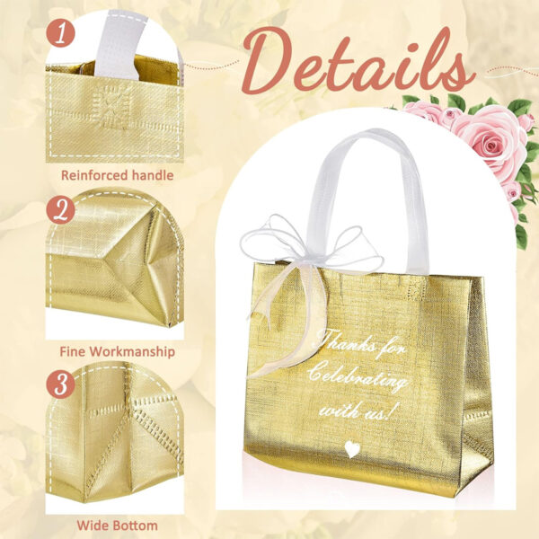 CXJ-N24020 80gsm Customized Metallic Non Woven Shopping Tote Bag - Image 9