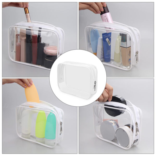 Wholesale Reusable Waterproof PVC Travel Makeup Bag Fashion Custom Logo Design PVC Cosmetic Bag - Image 5