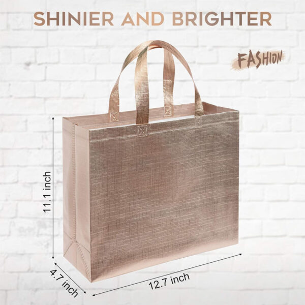 CXJ-N24025 80gsm Customized Metallic Non Woven Shopping Tote Bag - Image 6