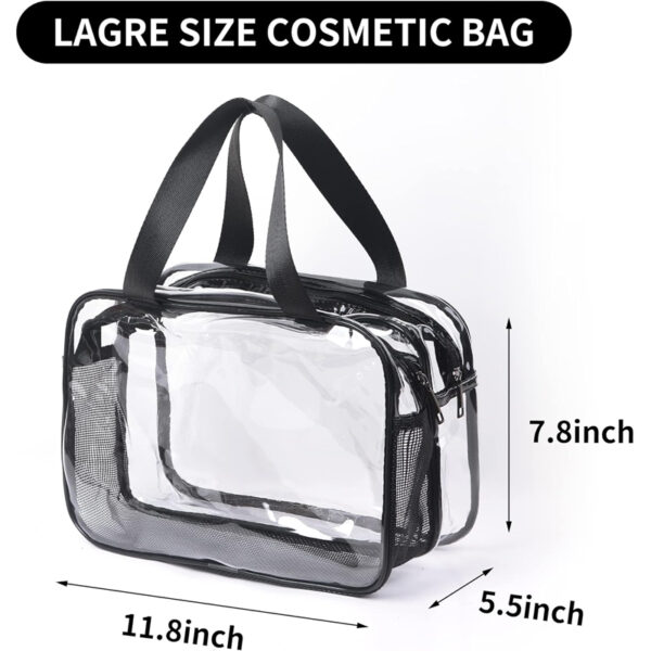 Brown Customized Thickening Transparent Waterproof PVC Travel Makeup Bag - Image 6