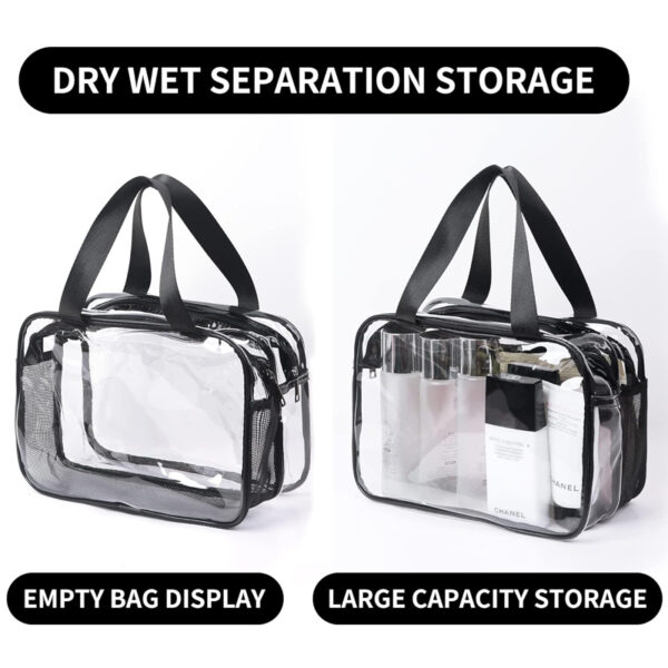 Brown Customized Thickening Transparent Waterproof PVC Travel Makeup Bag - Image 7