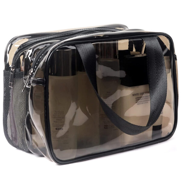 Brown Customized Thickening Transparent Waterproof PVC Travel Makeup Bag