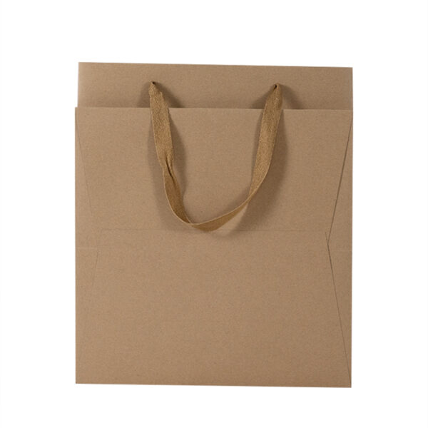 Ribbon Handle 150gsm Customized Logo Pattern Printing Kraft Paper Bag - Image 4