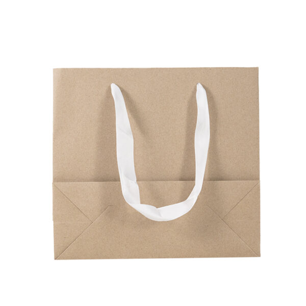 Ribbon Handle Wholesale Custom Printed Pattern Kraft Paper Bag - Image 2