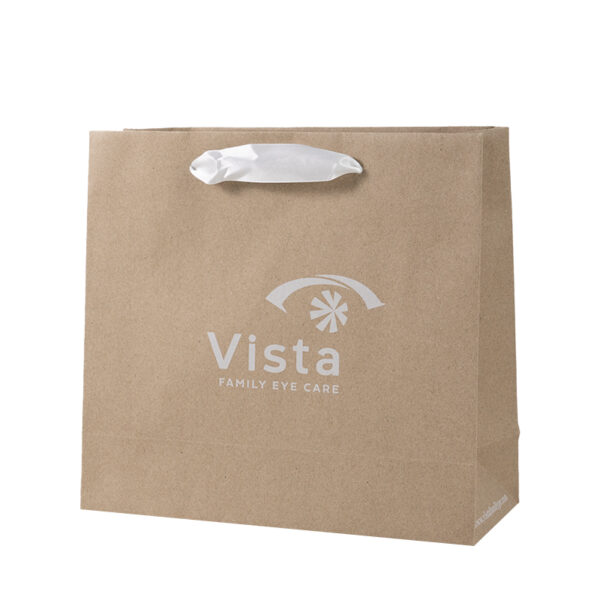 Ribbon Handle Wholesale Custom Printed Pattern Kraft Paper Bag