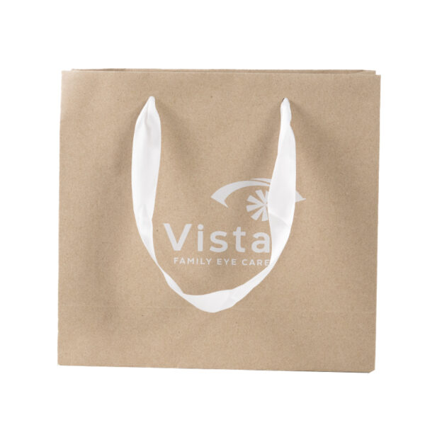 Ribbon Handle Wholesale Custom Printed Pattern Kraft Paper Bag - Image 4