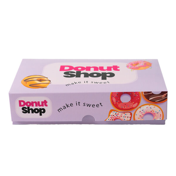 Purple Food Doughnut Packaging Custom Folding Paper Box - Image 5