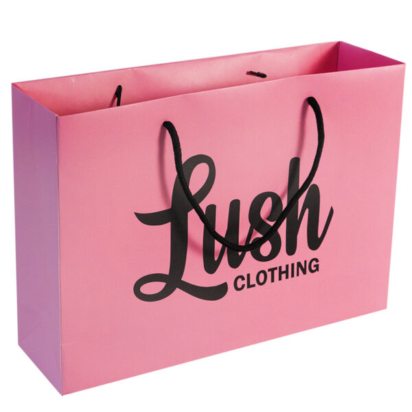 Pink Wholesale 120gsm Customized Printed Shopping Gift Paper Bag - Image 2