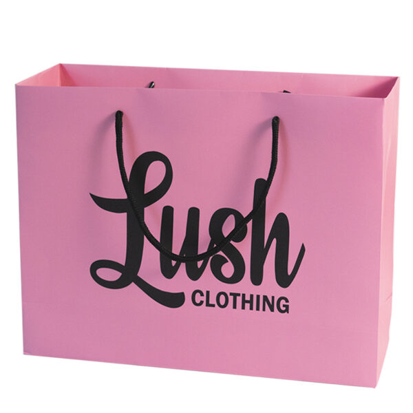 Pink Wholesale 120gsm Customized Printed Shopping Gift Paper Bag - Image 3