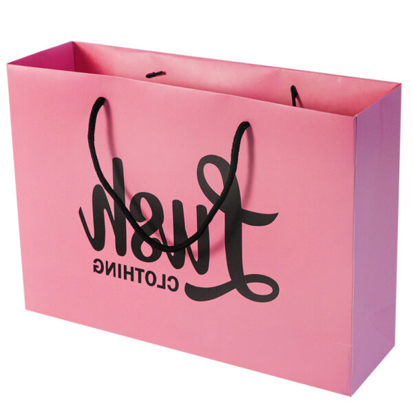 Pink Wholesale 120gsm Customized Printed Shopping Gift Paper Bag - Image 7