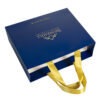 Blue Bronzing Silk Ribbon 120gsm Customized Printed Paper Cardboard Gift Bag - Image 4