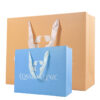 Orange 120gsm Customized Printed White Cardboard Paper Shopping Bag - Image 2