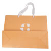 Orange 120gsm Customized Printed White Cardboard Paper Shopping Bag - Image 4