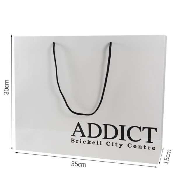 White Cardboard Personal 120gsm Customized Printed Paper Shopping Bag - Image 3