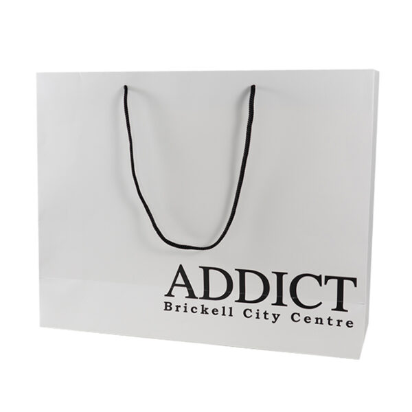 White Cardboard Personal 120gsm Customized Printed Paper Shopping Bag