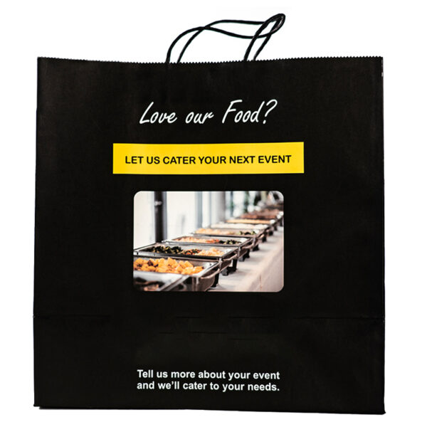 Black Catering Bag 80gsm Customized Printed Paper Shopping Bag - Image 4