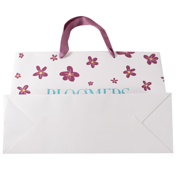 Pink Thickening 180gsm White Cardboard Customized Printed Pattern Paper Bag - Image 3