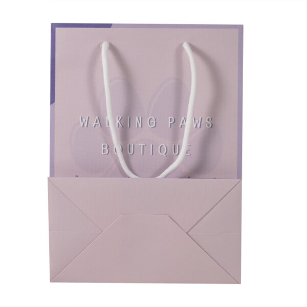 Lavender OEM White Cardboard 120gsm Customized Printed Gift Paper Bag - Image 2