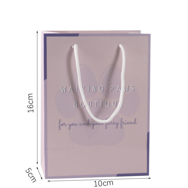 Lavender OEM White Cardboard 120gsm Customized Printed Gift Paper Bag - Image 3