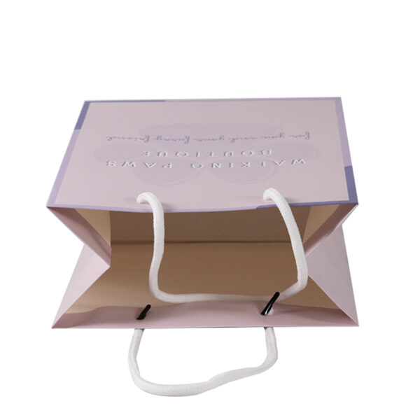 Lavender OEM White Cardboard 120gsm Customized Printed Gift Paper Bag - Image 4