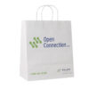White simple adhesive tape printed gift paper bag