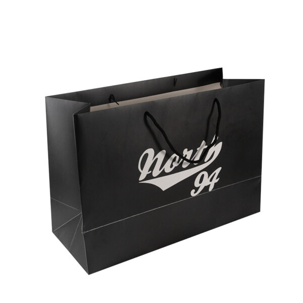 Customized black Cardboard Gift Shopping Paper Tote Bags With Logo