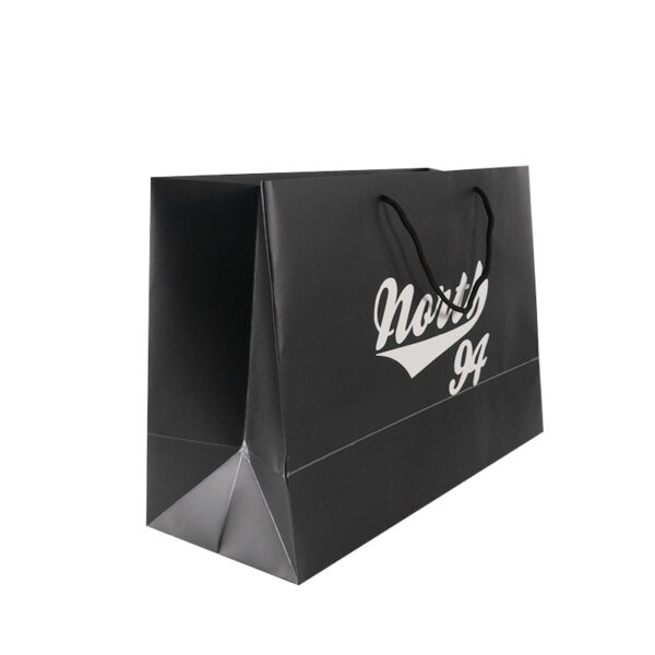 Customized black Cardboard Gift Shopping Paper Tote Bags With Logo - Image 3