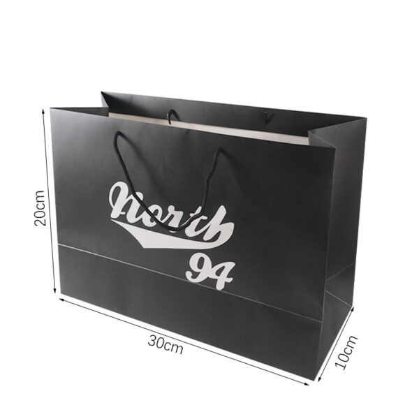 Customized black Cardboard Gift Shopping Paper Tote Bags With Logo - Image 4