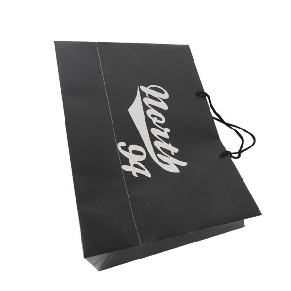 Customized black Cardboard Gift Shopping Paper Tote Bags With Logo - Image 5