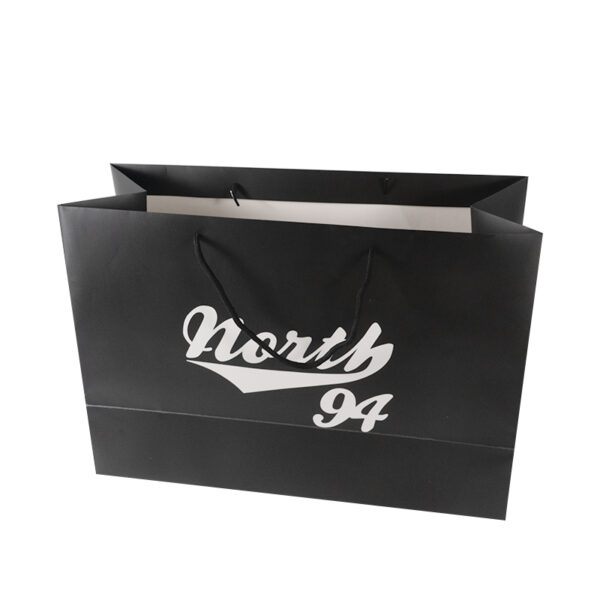 Customized black Cardboard Gift Shopping Paper Tote Bags With Logo - Image 6