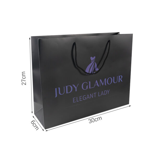 Customized Logo Violet black cardboard Paper Shopping Bag - Image 5