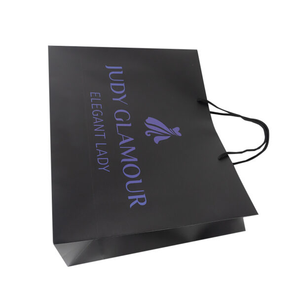 Customized Logo Violet black cardboard Paper Shopping Bag - Image 3