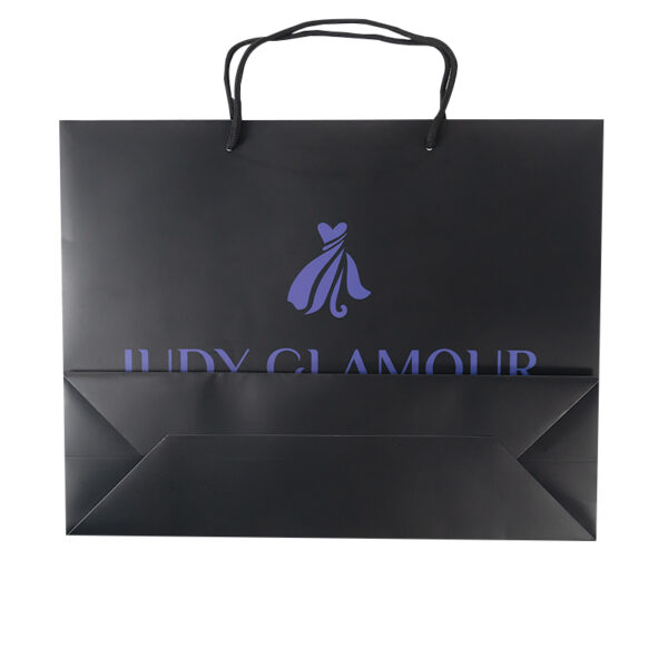 Customized Logo Violet black cardboard Paper Shopping Bag - Image 4