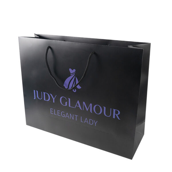 Customized Logo Violet black cardboard Paper Shopping Bag