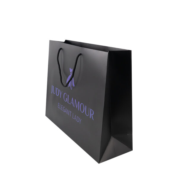 Customized Logo Violet black cardboard Paper Shopping Bag - Image 6