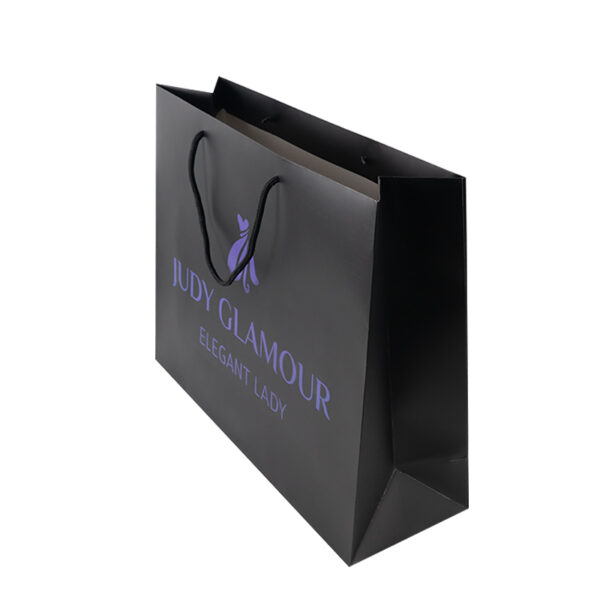 Customized Logo Violet black cardboard Paper Shopping Bag - Image 7